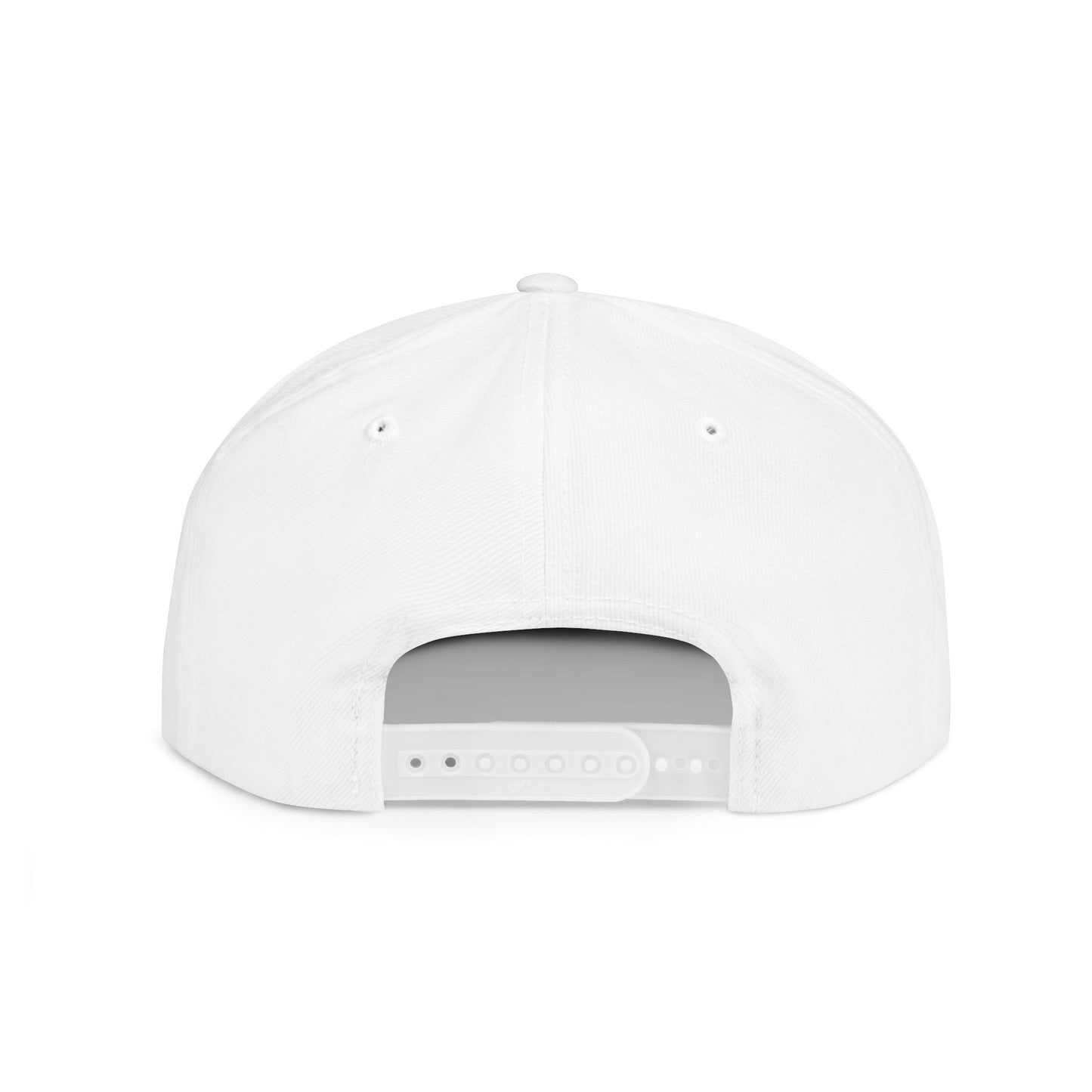 A white snapback cap with 'Let's Go Canada' text