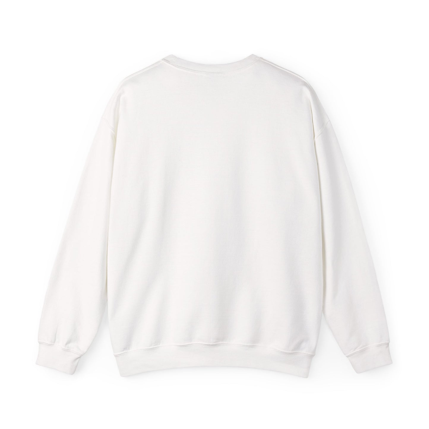 A white sweatshirt with text and graphics, True North Strong