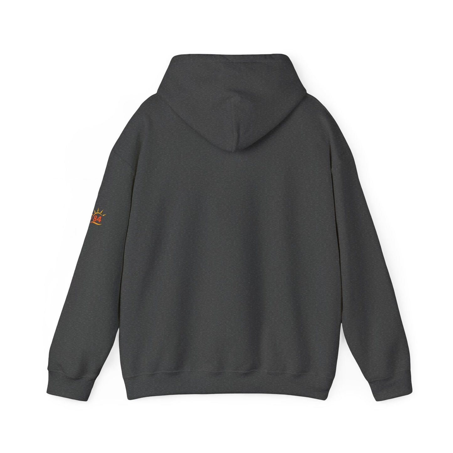 A dark heather gray Ethiopia Addis Ababa hoodie with coordinates text and graphics