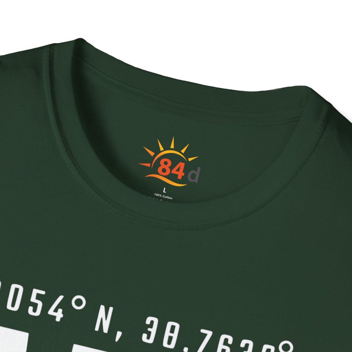 A folded green t-shirt with Addis Ababa, Ethiopia, ADD Airport code and coordinates.