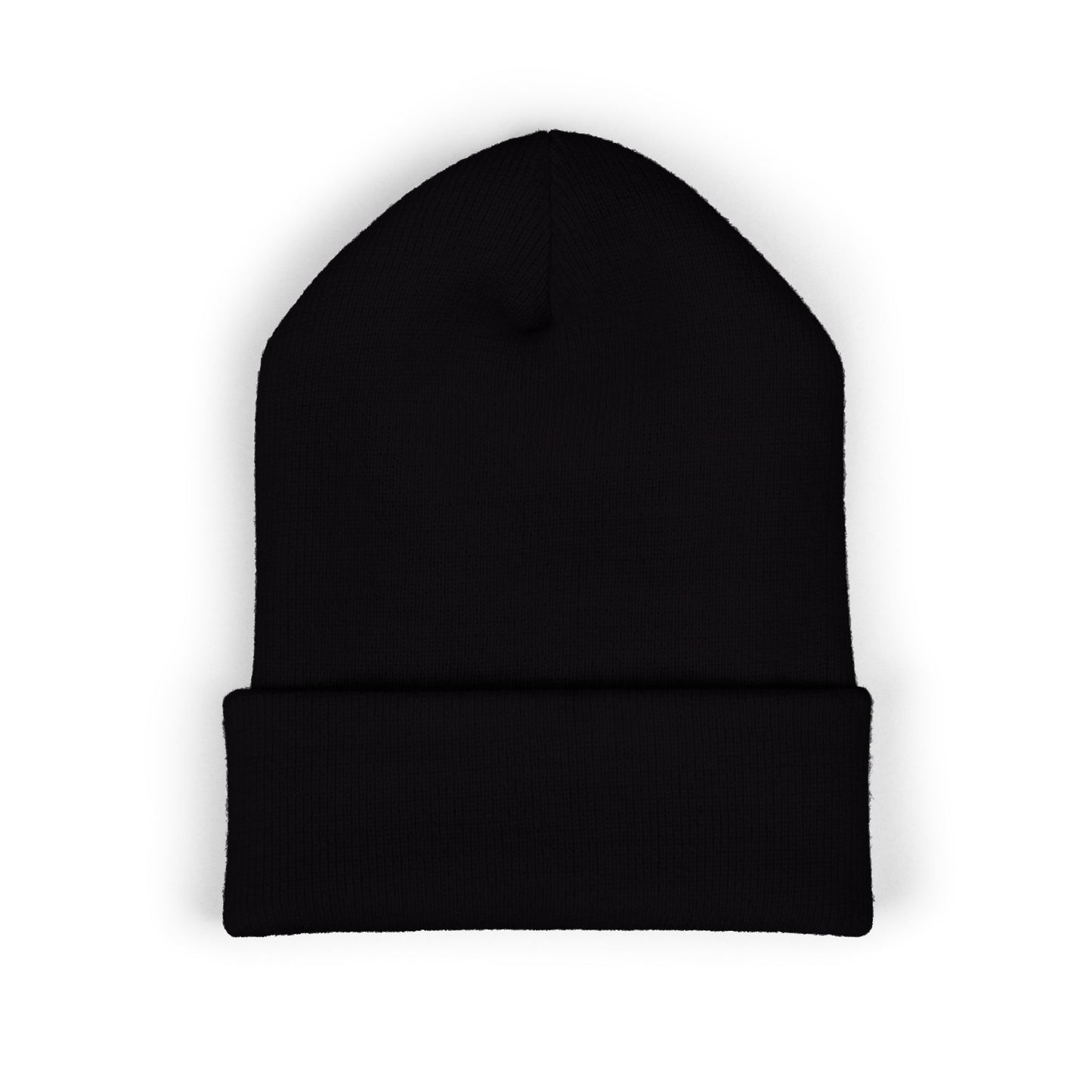 Black beanie on a white background