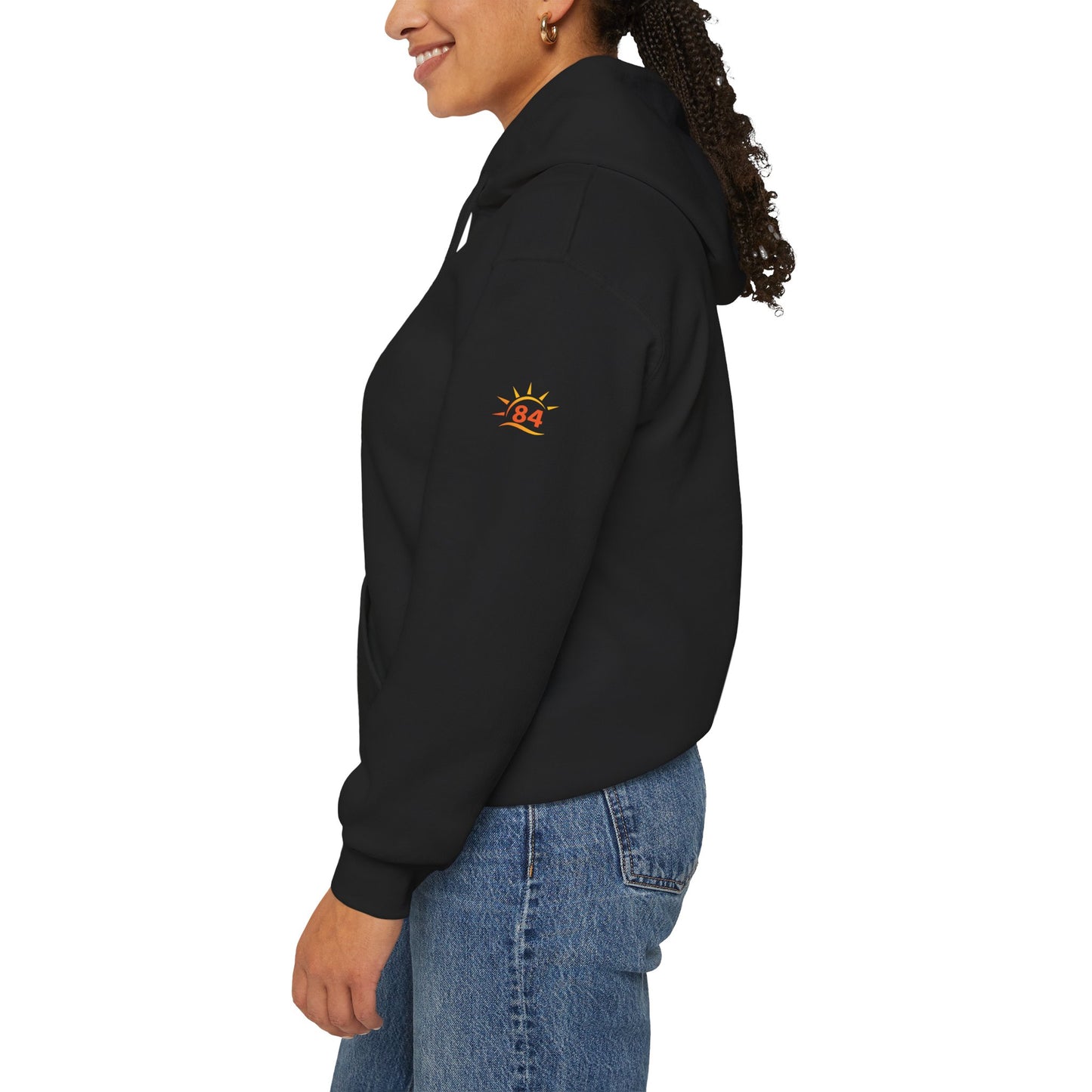 A black hoodie with a lion logo and Addis Ababa, Ethiopia coordinates.