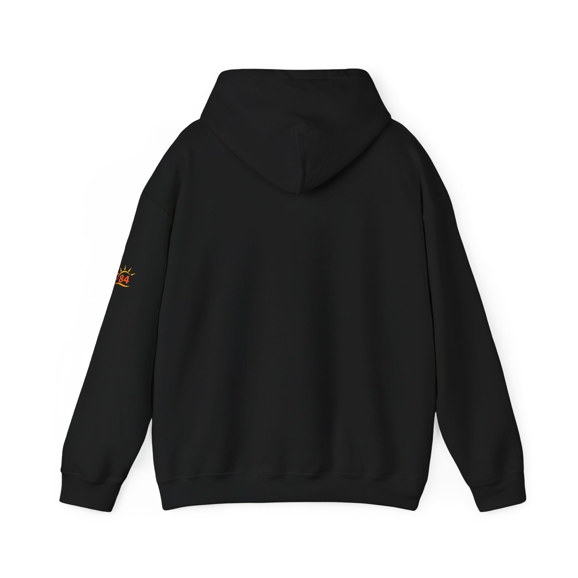 A black Ethiopia Addis Ababa hoodie with coordinates text and graphics