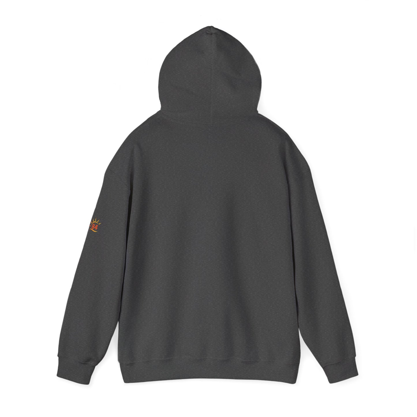 A dark heather gray Ethiopia Addis Ababa hoodie with coordinates text and graphics